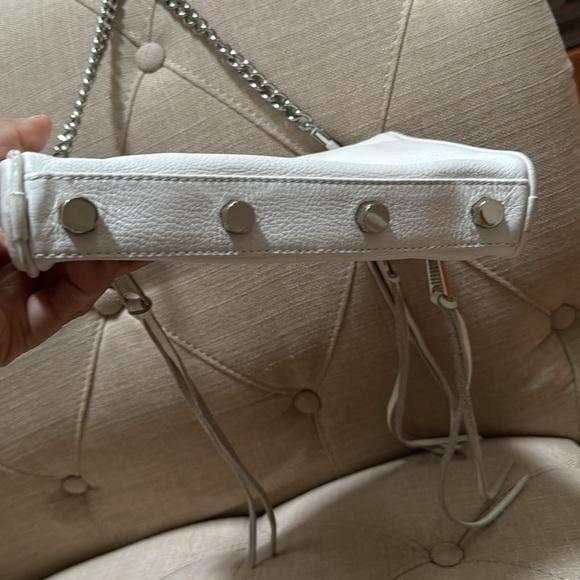 Rebecca Minkoff Triple Zip Mini Crossbody Bag white Leather Silver-Tone Hardware - Picture 3 of 7
